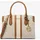 Michael Kors Becca Medium Henkeltasche Kunstleder Beige/Weiß
