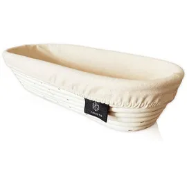 FRIHET Gärkorb zum Brotbacken Brotbackform Gärkorb aus Rattan/Peddigrohr - oval 35cm (ca. 1kg Brotteig)