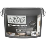 SCHÖNER WOHNEN-Farbe Trendstruktur Wandfarbe Glimmerfarbe  (Moonshine Black, 2,5 l, Matt, Art Effekt: Glitzer-Optik)