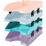 Exacompta Set mit 4 Briefablagen COMBO Midi Aquarel - sortiert