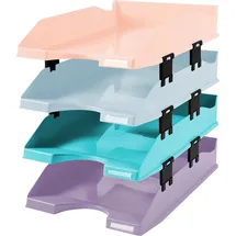 Exacompta Set mit 4 Briefablagen COMBO Midi Aquarel - sortiert