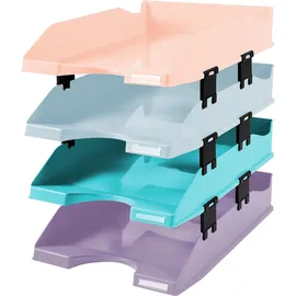 Exacompta Set mit 4 Briefablagen COMBO Midi Aquarel - sortiert