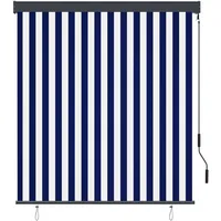 vidaXL Außenrollo 140 x 250 cm Blau/Weiß