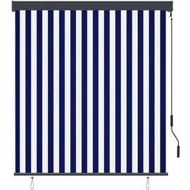 vidaXL Außenrollo 140 x 250 cm Blau/Weiß
