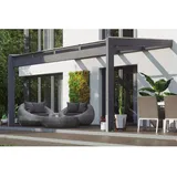 SKANHOLZ Terrassenüberdachung Novara 450 x 309 cm grau