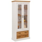 Home affaire Vitrine »Selma«, Höhe 180 cm, mit schöner Holzmaserung, weiß