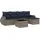 vidaXL Gartensofa-Set 6-tlg. grau Polyrattan