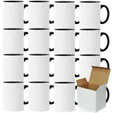 Sublimationstassen ohne Druck AAA Grade | Einzeln oder im Set | Fototasse für Sublimationsdruck | Leere Tassen für Hitzepressen-Thermo-Sublimation (8 Stück, Schwarz)