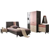 Xlmoebel Komplettschlafzimmer Neues Set für Luxusschlafzimmer: Bett, Nachttisch, Kleiderschrank, (5tlg Schlafzimmer Set(Bett + Nachttisch + Kleiderschrank + Kommode), Hergestellt in Europa bunt