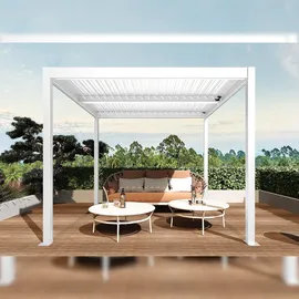 Mendler Pergola HWC-L46 3 x 3 m Weiß