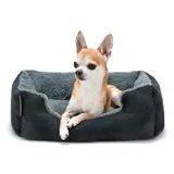 lionto Hundebett mit Wendekissen grau/schwarz