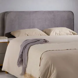 Idimex Kopfteil NOVARE mit Wandbefestigung in Grau - Headboard 160 cm, gepolstertes perfekt für Boxspringbetten, weicher Stoffbezug, samt, runde ecken - Grau
