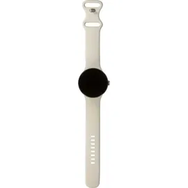 Google Pixel Watch BT polished silver Sportarmband chalk