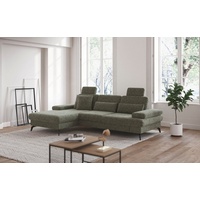 sit&more Ecksofa »Morris L-Form inkl. Sitztiefenverstellung«, wahlweise mit Bettfunktion, Bettkasten und Armteilverstellung grün