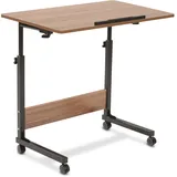 aktivshop Büro- und Beistelltisch, höhenverstellbar 65,5-90 cm, mit Rollen, Holz-Optik