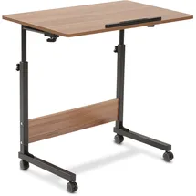 aktivshop Büro- und Beistelltisch, höhenverstellbar 65,5-90 cm, mit Rollen, Holz-Optik