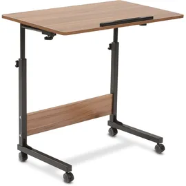 aktivshop Büro- und Beistelltisch, höhenverstellbar 65,5-90 cm, mit Rollen, Holz-Optik