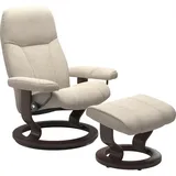 Stressless Stressless® Relaxsessel »Consul«, (Set, Relaxsessel mit Hocker), mit Hocker, mit Classic Base, Größe S, Gestell Wenge, beige