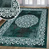 OTTO home Teppich OTTO HOME "Dafna" Gr. 6, dunkelgrün, B:200cm H:9mm L:300cm, Kunstfaser, Teppiche, Teppich, Orient-Optik, Vintage Design, Kurzflor, pflegeleicht, dezenter Glanz