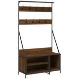 vidaXL Kleiderständer mit Schuhablage Braun Eichen-Optik 100x41x184 cm