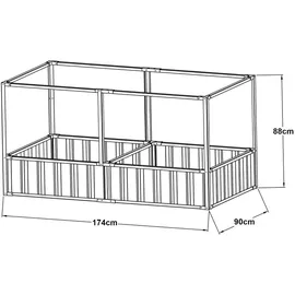 [en.casa] Alblasserdam 174 x 90 x 88 cm Anthrazit