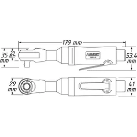HAZET Ratschenschrauber 9021-3 Vierkant massiv 10 mm (3/8 Zoll)