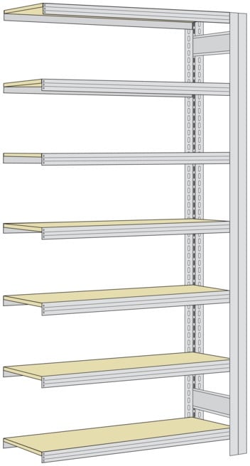 Regalwerk BERT Archivregal Anbaufeld HxBxT 2500x1005x600mm