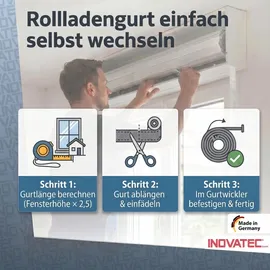Inovatec Rollladen Gurtband Mini 14 mm 50 m Braun