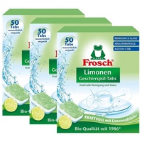 FROSCH Frosch Limonen Geschirrspül-Tabs 50 Tabs - Reinigung und Glanz (3er Pa Geschirrspülmittel