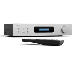 auna Art22 Amplifier DAB+ BT HiFi-Verstärker DAB+/FM Radio Weiß / Silber-Metallic