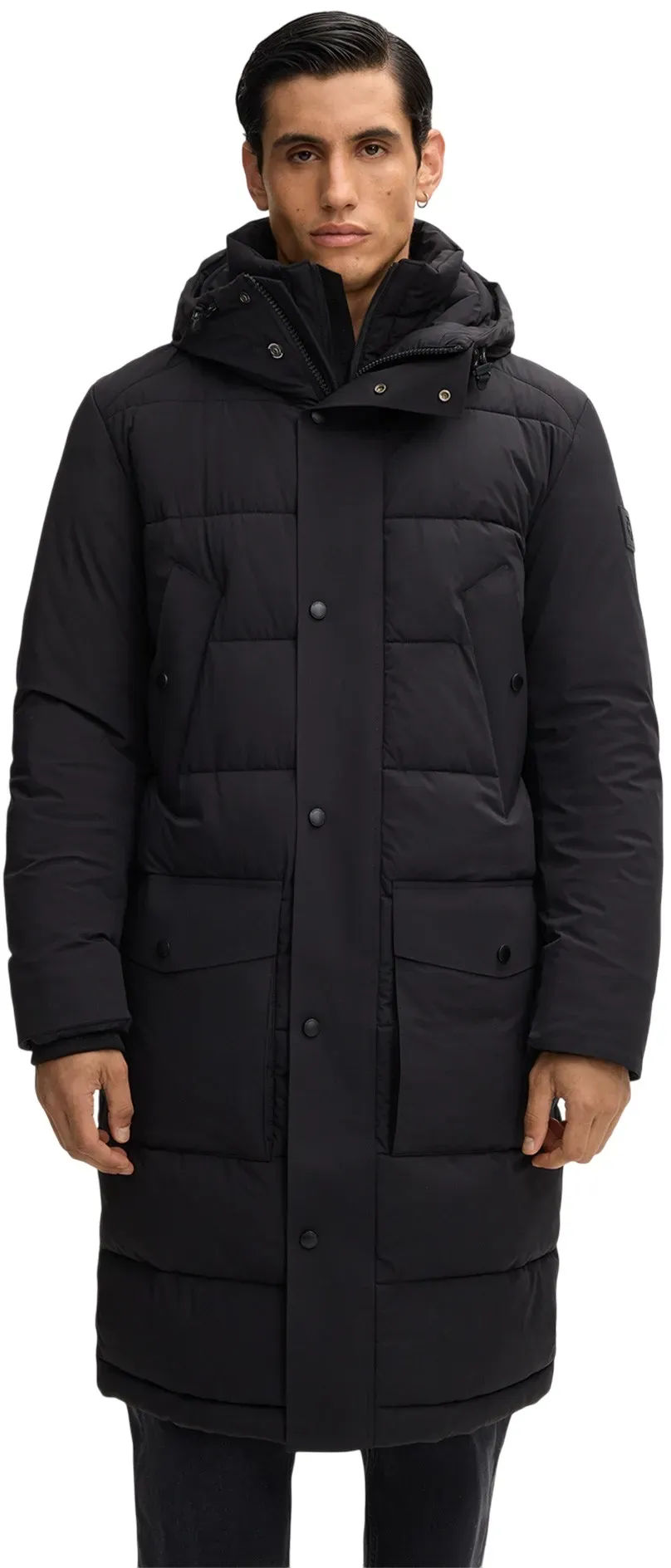 STRELLSON Wintermantel Crasher (Steppmantel, wind- und wasserabweisend) schwarz Herren