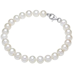 Valero Pearls Perlen-Armband Sterling Silber Süßwasser-Zuchtperle in 21 cm Damen 