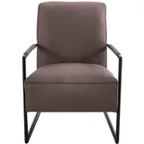 K+W Komfort & Wohnen Cocktailsessel K+W KOMFORT & WOHNEN, braun (schwarzbraun), B:62cm H:77cm T:83cm, Sessel, Cocktailsessel, mit bezogenen Armlehnen, Gestell in Metall schwarz Struktur