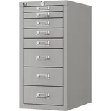 Bisley Aktenschrank Schubladenschrank Eco für A4 HxBxT 59x28,2x41,2cm 8 Schübe silber silberfarben