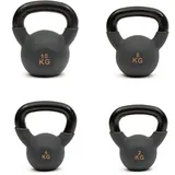 Kettlebell (8 kg) – Robuster Gusseisen-Kettlebell mit Neoprenbeschichtung, farbcodiert