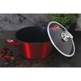 Berlinger Haus BH/1256N Metallic Line Burgundy Kasserolle in Rot mit Deckel Topf Durchmesser 20 cm