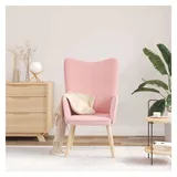 vidaXL Relaxsessel Rosa 62 x 67 x 95,5 cm Sherpa-Stoff mit Kissen