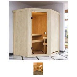 Sauna KARIBU "Fausin", beige (natur), (ohne Ofen), Saunen
