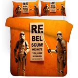 Fgolphd Star Wars Bettwäsche Mit Kissenbezug,Reversible Pattern 100% Mikrofaser, 3D-Digitaldruck Bettbezug Allgemein Für Kinder Und Erwachsene (135 x 200 cm,5)