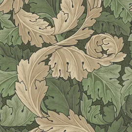 William Morris At Home Vliestapete Acanthus 10 m x 52 cm Grün FSC®