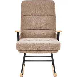 Beliani Schaukelsessel ESKELIN Bouclé 58 x 103 x 97 cm Beige mit Relaxfunktion