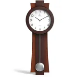 Lovely Home Essentials Pendel-Wanduhr, batteriebetrieben – Moderne Pendeluhr 59,7 x 21,6 cm – leise dekorative Wanduhr aus Holz mit Pendel für Wohnzimmer – Moderne Wanduhr für Büro und Heimdekoration