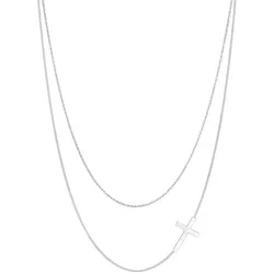 Elli Kreuz Twisted Panzer Layer Look 925 Silber Ketten   Damen 