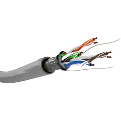 Goobay CAT 5e Netzwerkkabel, F/UTP, Grau - Kupferleiter (CU), AWG 26/7 (stranded), PVC-Kabelmantel