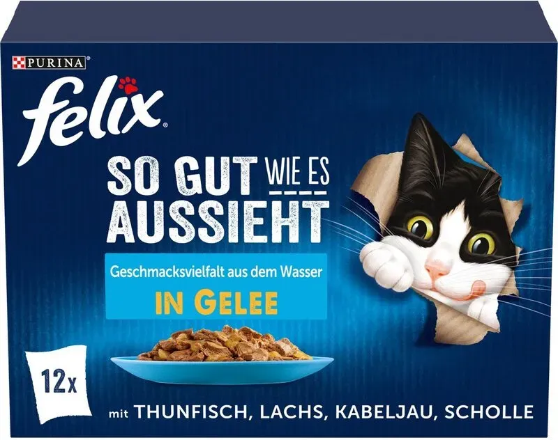 Felix Sensations Nassfutter für Katzen 12 x 85 g