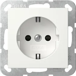 1St. Gira 445327 SCHUKO-Steckdose 16A 250V mit Shutter Steckklemmen, Reinweiß se...