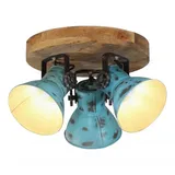 vidaXL Deckenleuchte 1-flg. 25 W 35 cm Holz/Blau
