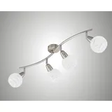Trango 4-flammig 1001-42D LED Deckenleuchte *OLIVIA* inkl. 4x LED Leuchtmittel 3000K warmweiß I Deckenlampe in Edelstahl-Optik mit Design Gläsern incl.