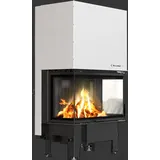 Kamineinsatz KRATKI REGNOR 800/400 Sprossenverglasung 8 kW Ø 200 schwarz Verkleidung mit Türfeder - Schwarz