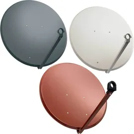 PremiumX PXA100 Satellitenschüssel 100cm Aluminium Hellgrau Satellitenantenne SAT Spiegel mit LNB-Tragarm und Masthalterung